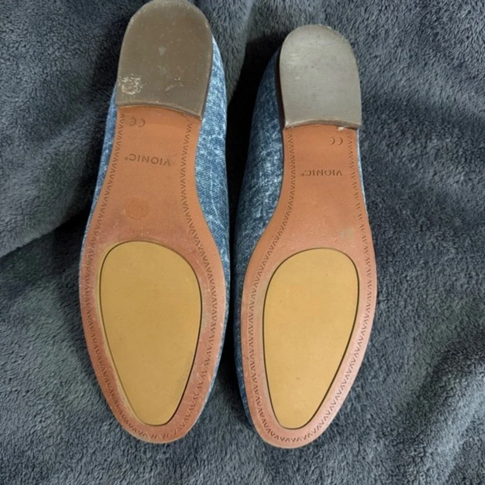 Vionic Loafers Women Denim Print Slip On Flats Shoes Size 9.5‎